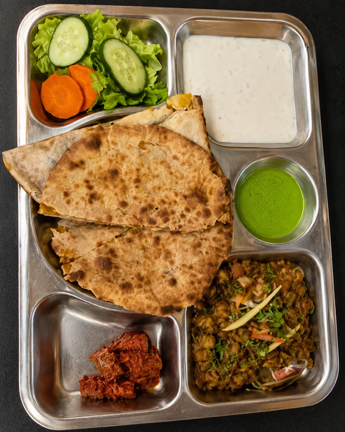 Sweet veg thali at Royal Sweets And Restaurant Edmonton - a full vegetarian Indian platter